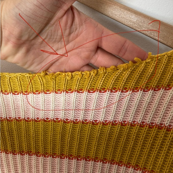 Free People Just My Stripe Sweater Sz M - Picture 9 of 9